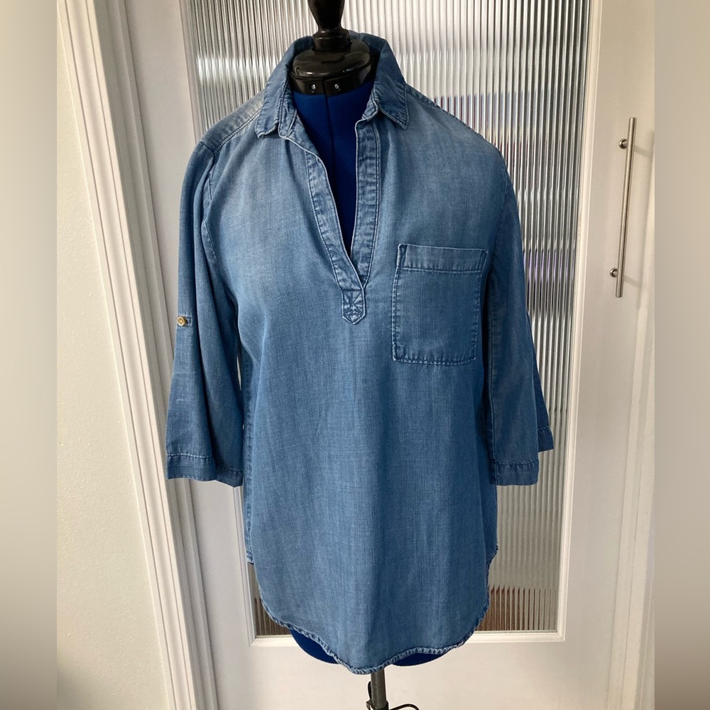 EUC Cloth & Stone | Chambray Popover Top Small